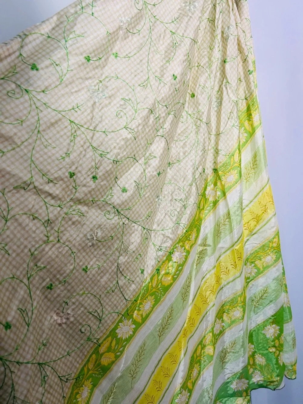 Junglee Bille Woman Green Printed V-Neck Maxi Dress with Braided Waist Free Size - Picture 7 of 8